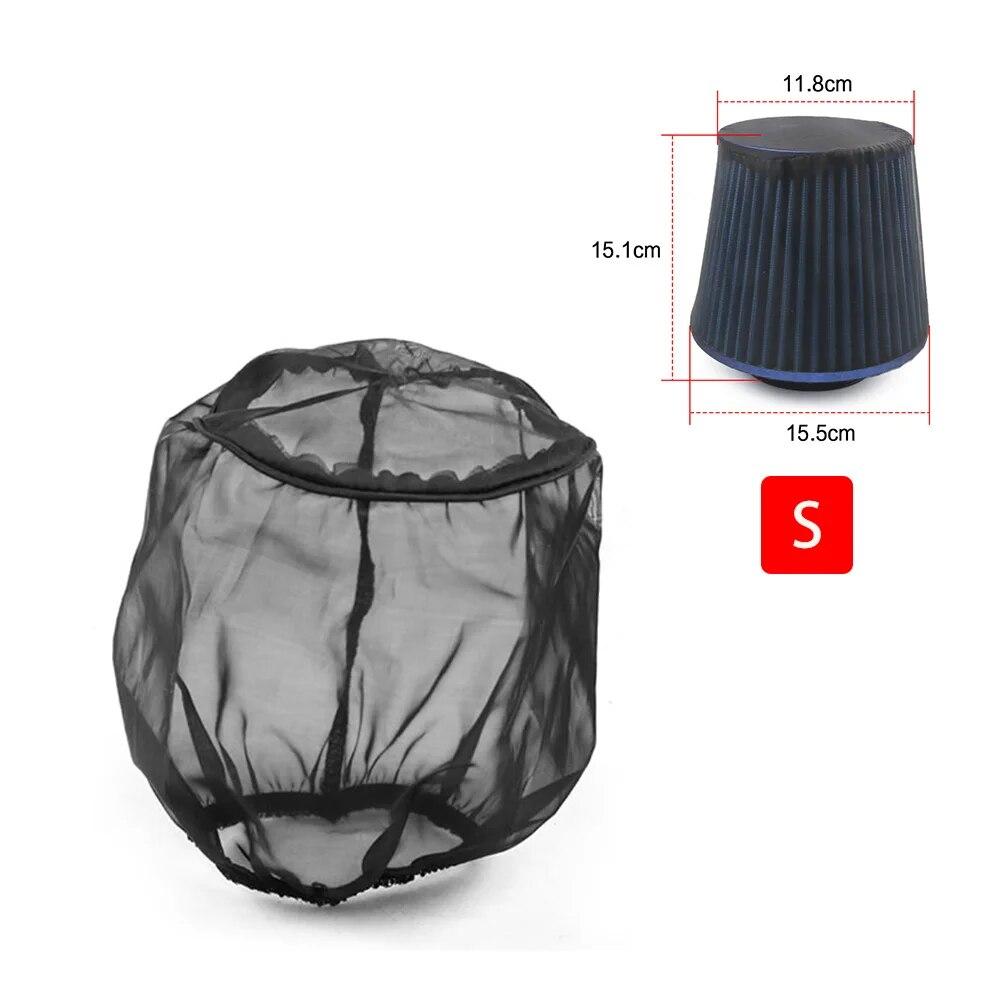 Universal Car Air Filter Protective Cover Waterproof Oilproof Dustproof for Cylindrical High Flow Air Intake Filters Black