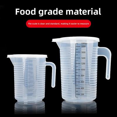 Plastic Graduated Measuring Cup Large Capacity Scale Laboratory Beaker Clear with Lid Transparent Mixing Cup Kitchen Measuring