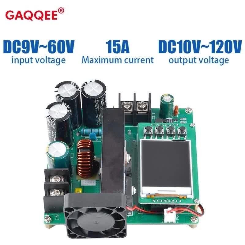 

900W 15A Boost Converter DC-DC 9V~60V to 10V-120V LCD Display Control Step Up Module High Precise Voltage Transformer Regulator