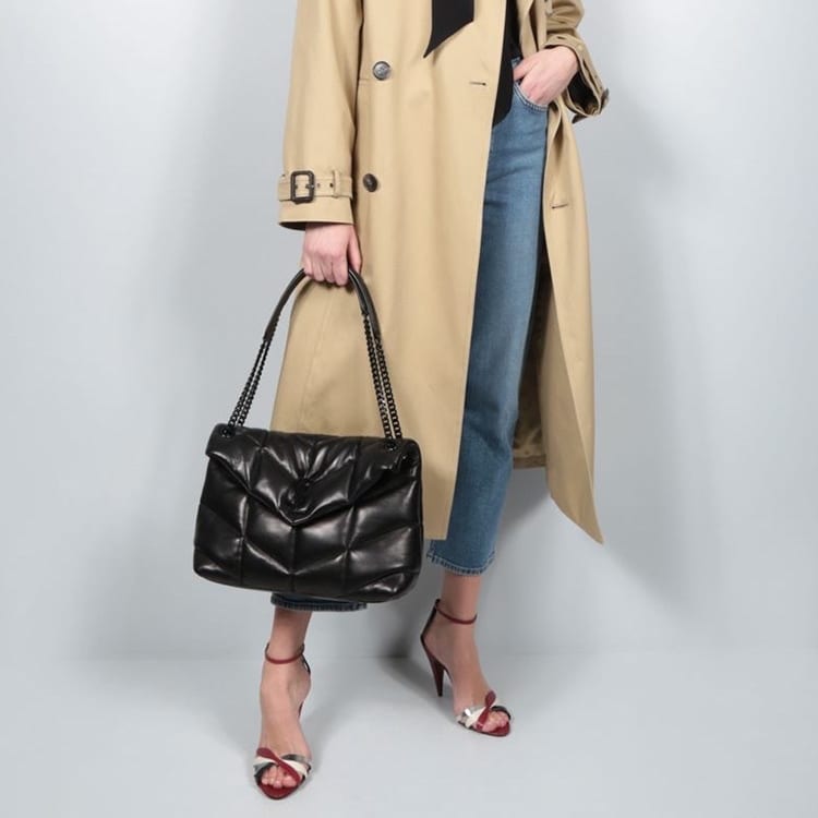 SAINT LAURENT Sheepskin Cloud Bag, Pillow Bag, Handbag, Crossbody Bag, Shoulder Bag Women's Black 577475-1EL08-1000