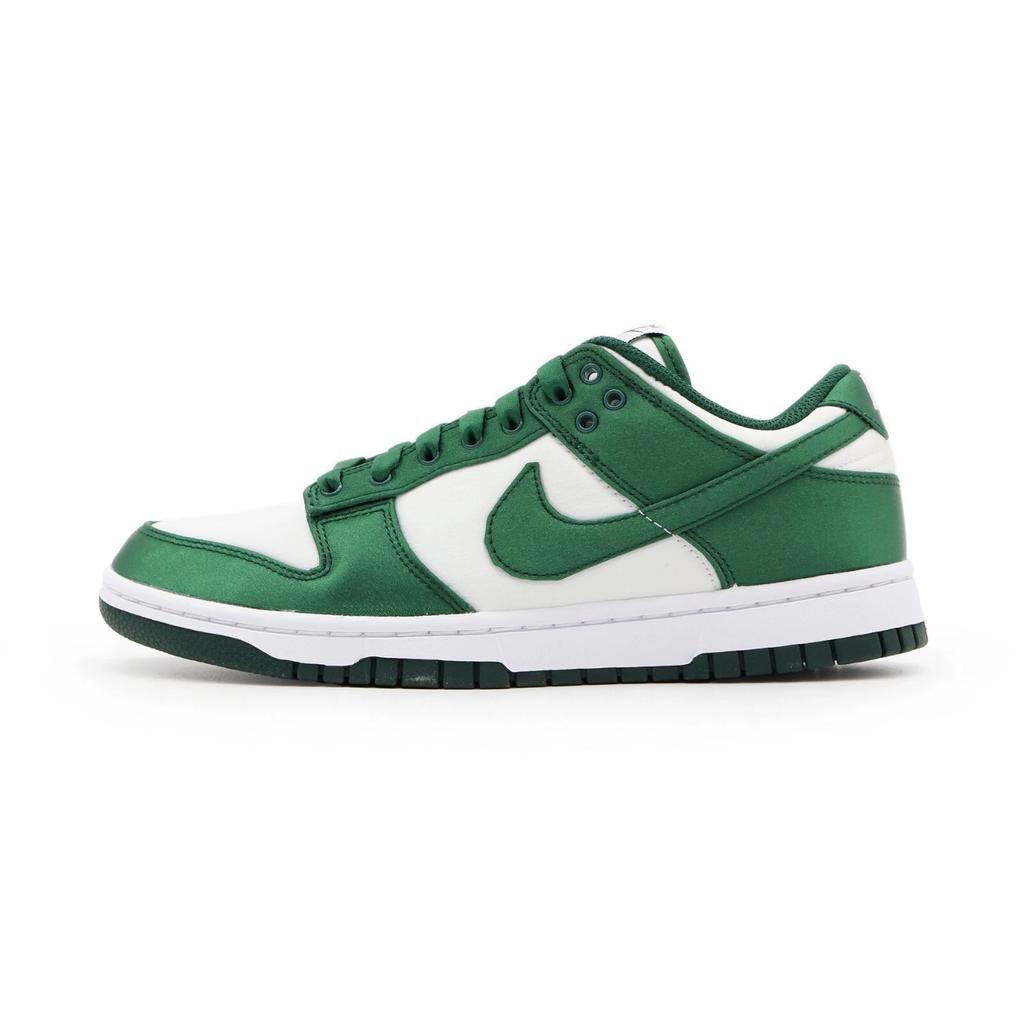 DX5931-100 Nike Dunk Low Michigan State Satin Team Forrest Green White (Women's)