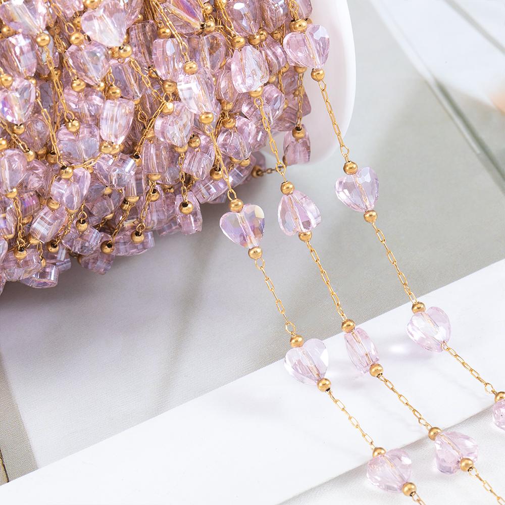 0.5meter 1meter Irregular Stone Beaded Chain Stainless Steel Elegant Necklaces Chains Boho Handmade Bracelets DIY Jewelry Making