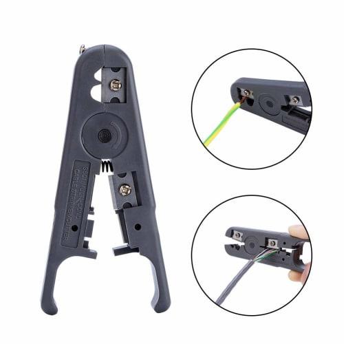 Hakeeta Wire Stripper, Network Cable Cutting Tool, Portable, Heat-Resistant, for Round/Flat UTP/STP Cables, with V-Slot/U-Slot, Stripper Wire Cutter,