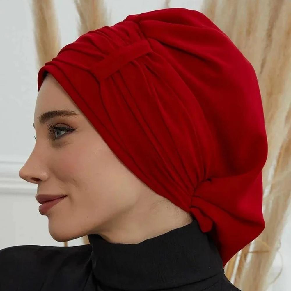 Muslim Instant Turban Pure Color Stretch Inner Hat Hijabs for Caps Ready To Wear Women Head Scarf Under Bonnet