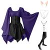 Women Fashion Long Sleeve Vintage Dress Cosplay Party Evening Night Formal Dress