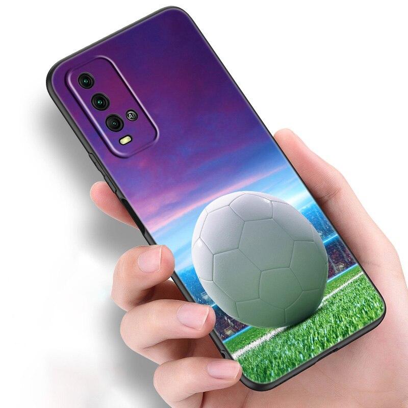 Ogień Piłka nożna Piłka nożna Silikonowe etui na telefon do Xiaomi Redmi Note 11 10 9 8 Pro 11T 10T 10S 9S 8T 9 9A 9C 9T Czarne etui Coque