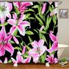Shower Curtain Nordic Style Fresh Plant Flower Leaf 3D Printing Shower Curtains Polyester Waterproof Home Decor Curtain 180x180