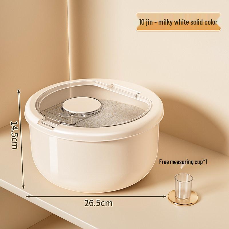 Rotatable Household Rice and Grain Storage Box: Insect & Moisture-Proof, Sealed, Compartmented Bucket