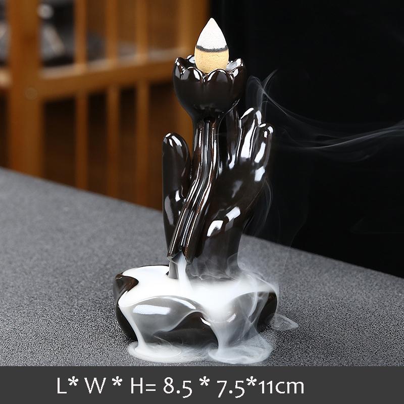 

YXYMCF Rock Rockery Backflow Incense Burner Waterfall Reflow Incense Holder Ceramic Decorations for Home CN Tearoom Ornaments