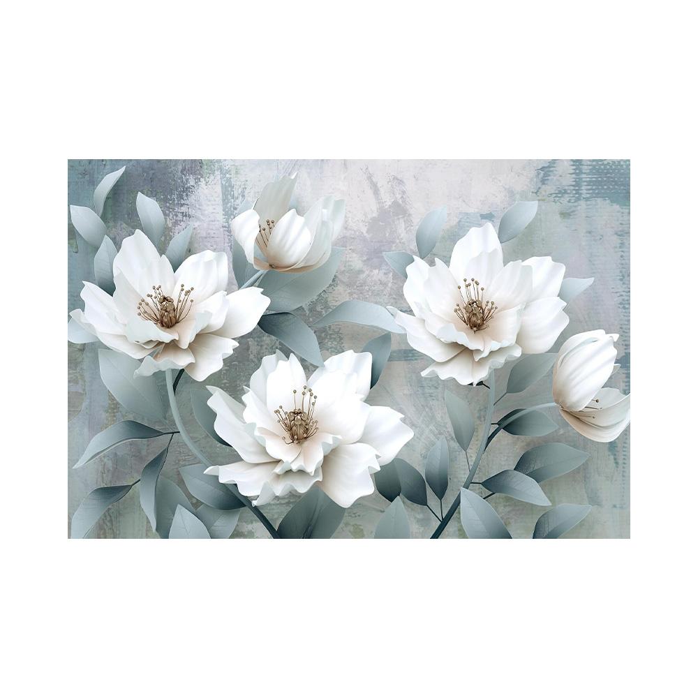 Abstract Golden Blue Flowers Nordic Poster Modern Wall Art Print Canvas Painting Wall Pictures For Living Room Decoration