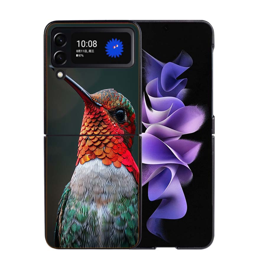 The Spirit of Hummingbirds Phone Case For Samsung Z Flip 7 6 5G Galaxy Z Flip4 Z Flip5 Z Flip3 Coque Black Hard PC Shell Protect