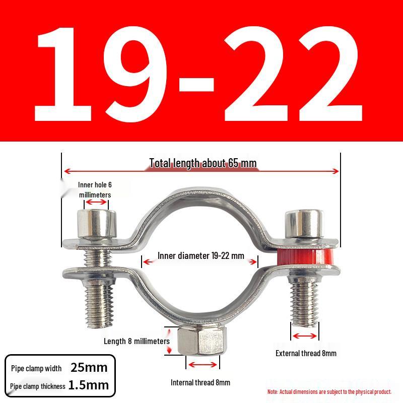 Stainless Steel Pipe Clamp Bracket with M8 Nut for Cable and Gas Pipes