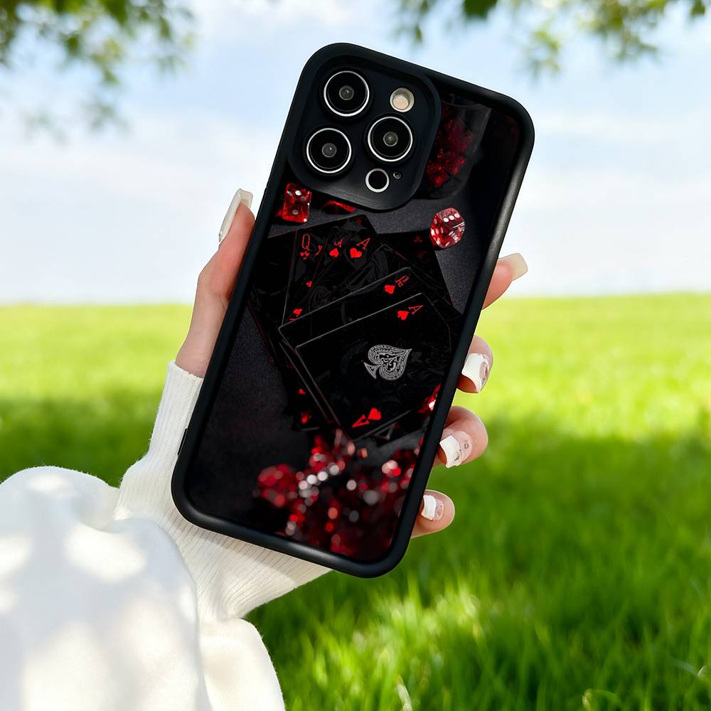 Playing Cards Silicone Soft Phone Case For IPhone 17 16 15 14 13 12 11 Pro Max Plus 16E Shockproof Back Cover