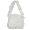 Ruffled Yarn Shoulder Bag Tulle Lace Tote Bag Pleated Underarm Bag Solid Color Tote Purse for Women Work Shopping Travel