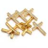 5pcs Rhinestone Sideway Cross Charms Gold/Silver/Gun Black Color Pendant for Jewelry Making DIY Bracelet Necklace Accessories