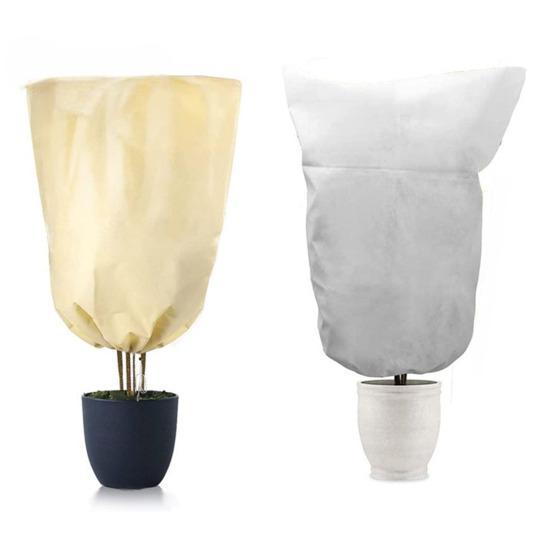 Plant Cold Proof Cover Winter Protection Frost Blanket with Adjustable Drawstring Zipper Freeze Protection Bag for Garden Shrubs Trees