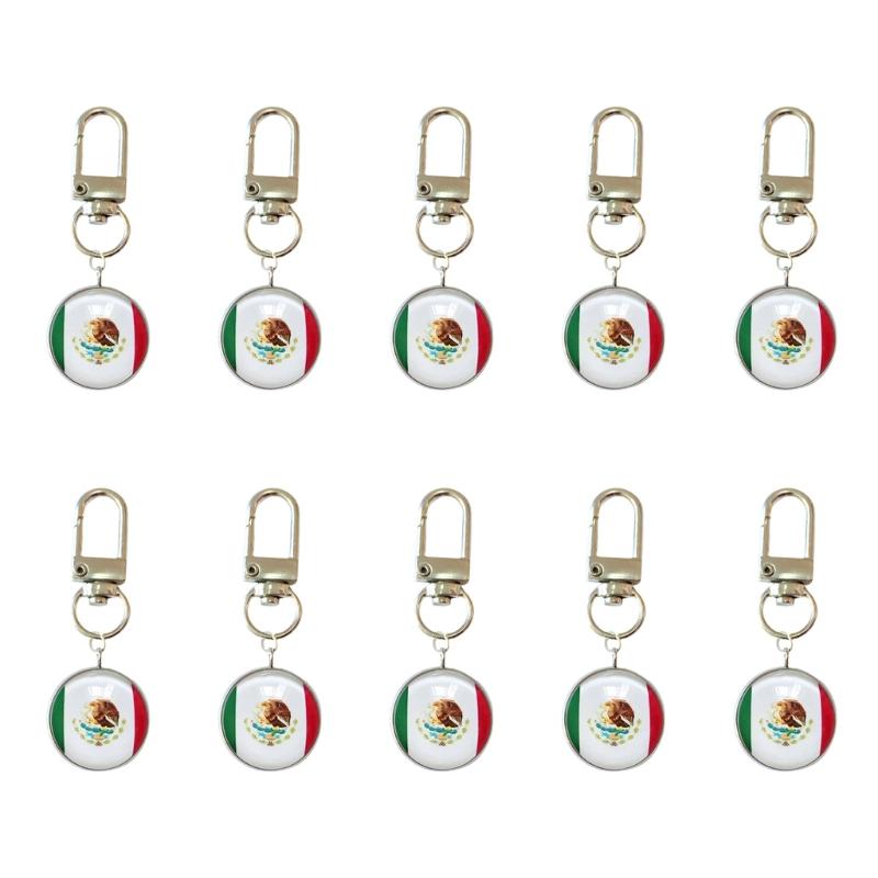 Set Of 10 Piece Stylish Soccer Keychains With National Flags Ideal For Gifts Travel Or Daily Use As A Fun Accessory