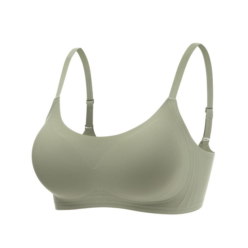 Women's Nude Seamless Wirefree Push-Up Bra Set with Jelly Strips, Adjustable for a Small Chest