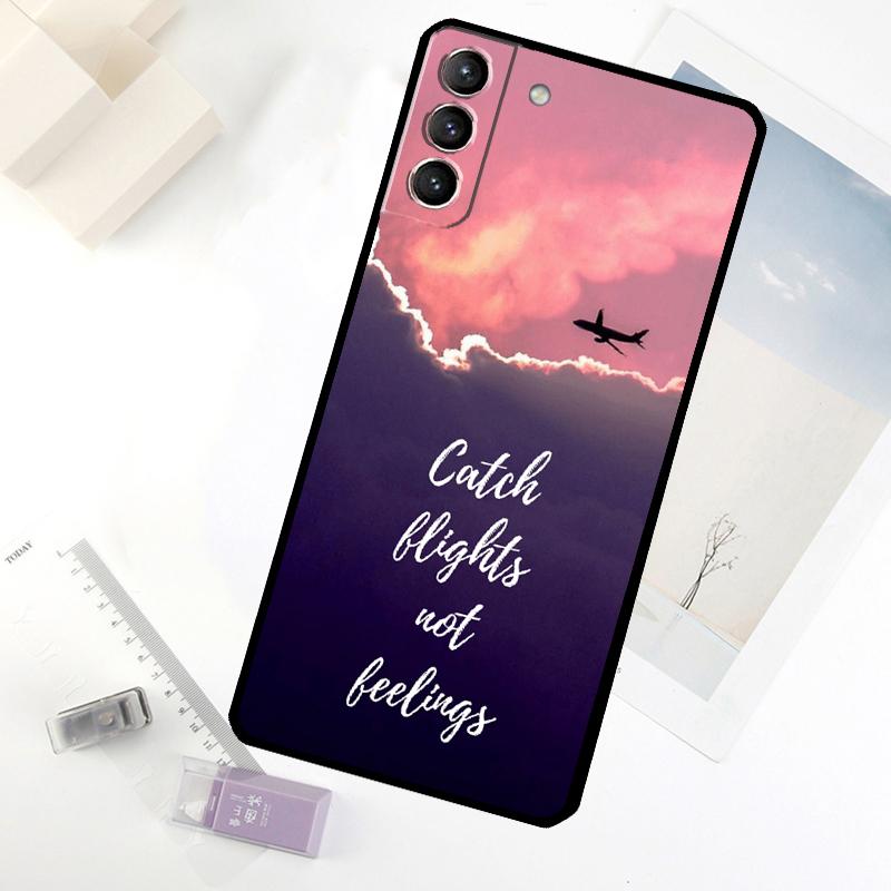 

Plane Fly Your Dreams Phone Case For Samsung Galaxy S24 FE S23 Ultra S21 S22 S25 S26 Ultra S10 Plus S20 FE Cover Galaxy S21 FE