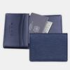Matt Business Cowhide Wave Business Card Holder Navy