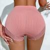 Women's Seamless Stitched Lace Underwear High-Waisted Tummy Control Sexy Butt Lifting Boy Shorts Plus-Size