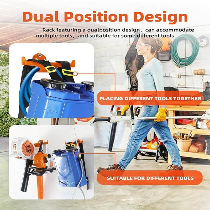 Backpack Leaf Blower Hanger, 1 Pack Backpack Sprayer Wall Mount, Heary Duty Chainsaw Wall Mount Stand Accessories Garage Organization Storage