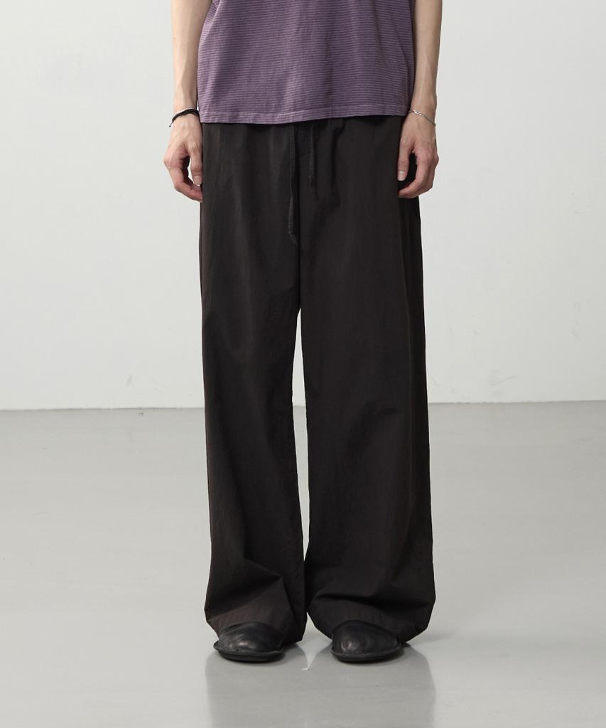 ASP Washer Cotton Wide Elastic Pants - Black