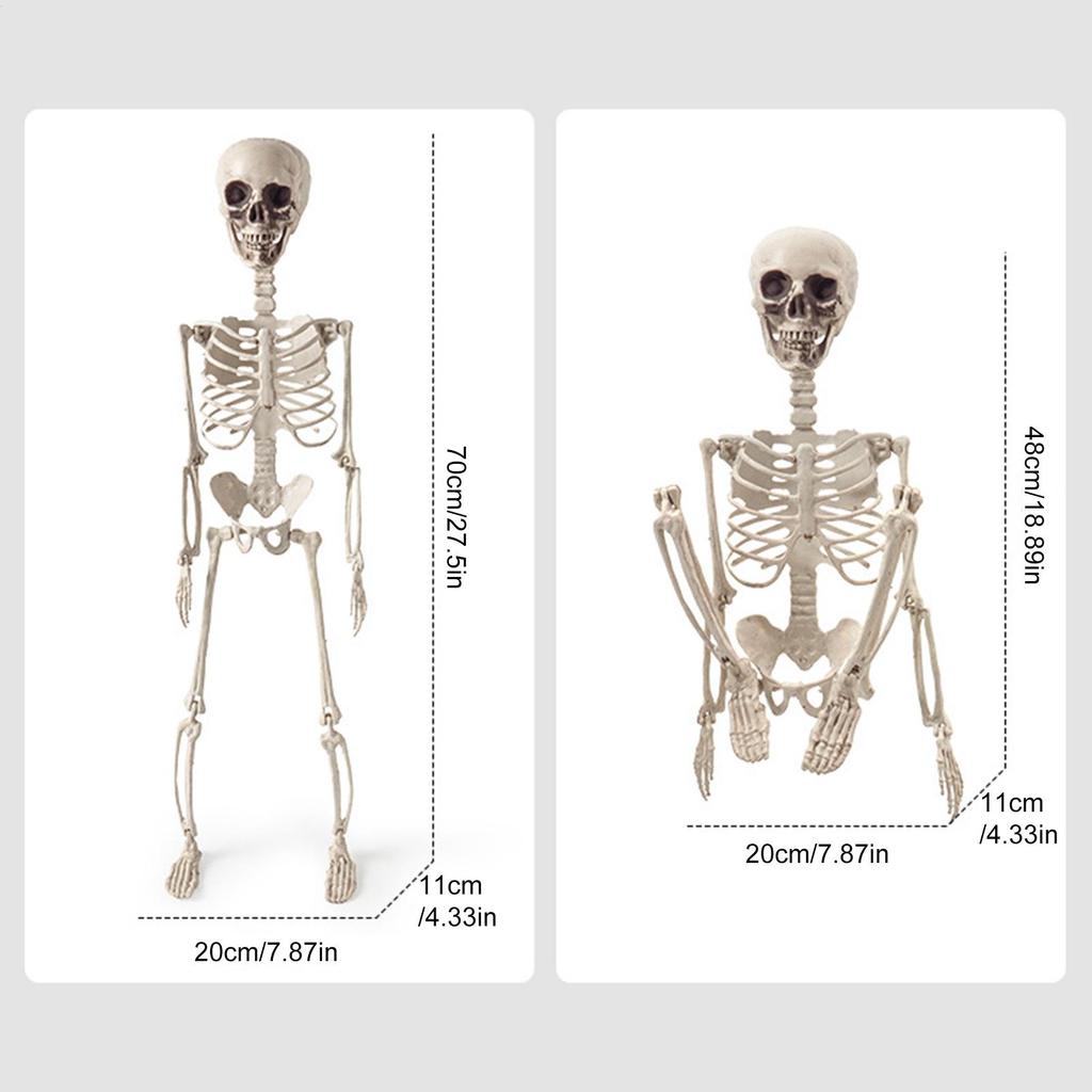 Skeletons For Halloween 2ft Halloween Outdoor Skeletons Human Bone Decorations Skull Props Foldable For Halloween Birthday