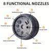 1 Stück Hochdruck-Wasserpistole - 8-Funktionen-Sprengkopf, Einstellbarer Wasserdruck für Garten & Autowäsche