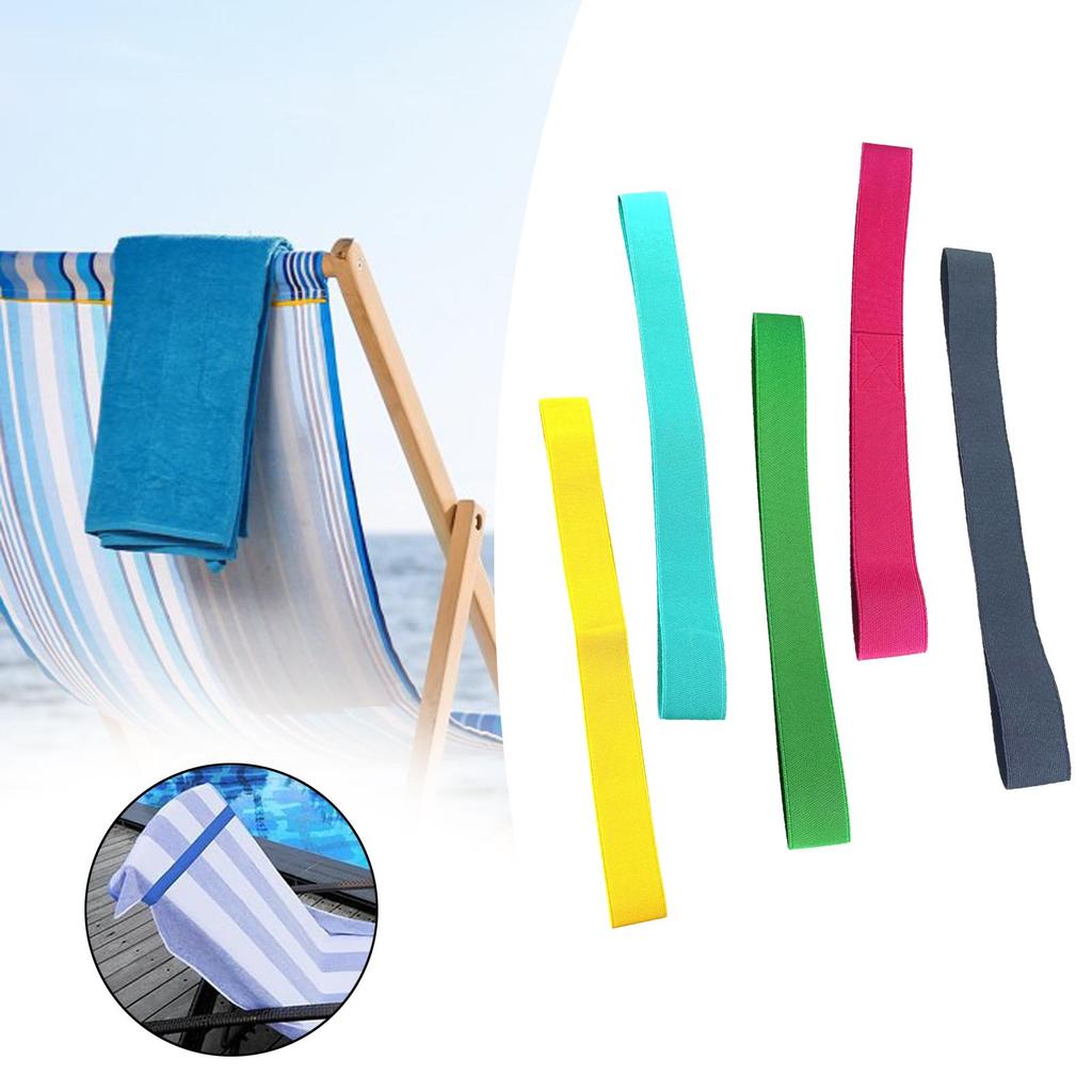 Beach Chair Towel Band Rubber Band Stretch Multipurpose for Summer Vacation Windproof Wide Thick Towel Strap Beach Towel Clip