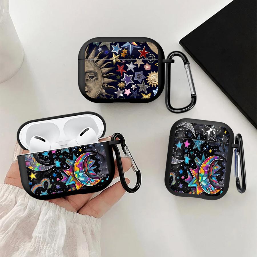 Earphone Cases Cover Case For Airpods 4 1 Pro3 Pro 2 3 Pro2 Star Moon Pattern