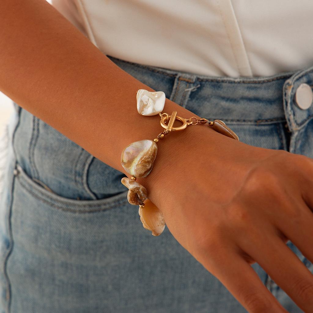 Irregular Shell OT Buckle Bracelet Necklace Female, Seaside Vacation Travel Accessories