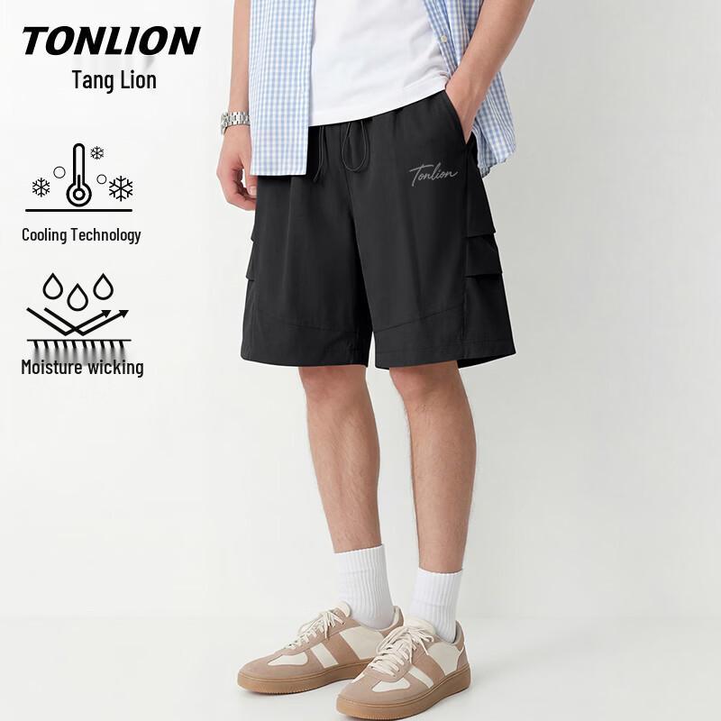 TonLion Men s Summer Breathable Loose-Fit Casual Shorts L
