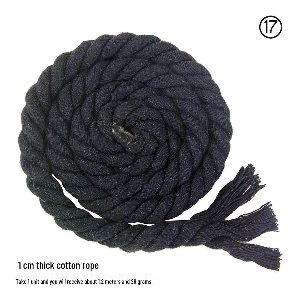 10mm Colored Cotton Rope - 1cm Thick Braided Rope for DIY Crafts, Weaving, Curtain Bundling, and More