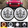 Pair 7” Work Light 100W 10000LM 4 Lenses Angel Eyes 3000K+6000K 4 Lighting Modes Round Black