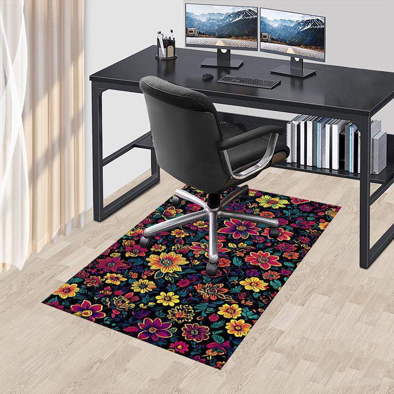 1PC Floral Pattern Extra Large Non-Slip Floor carpet, Office, family, Studio - Large Area Rug Indoor Rugs, Bold Statement Piece