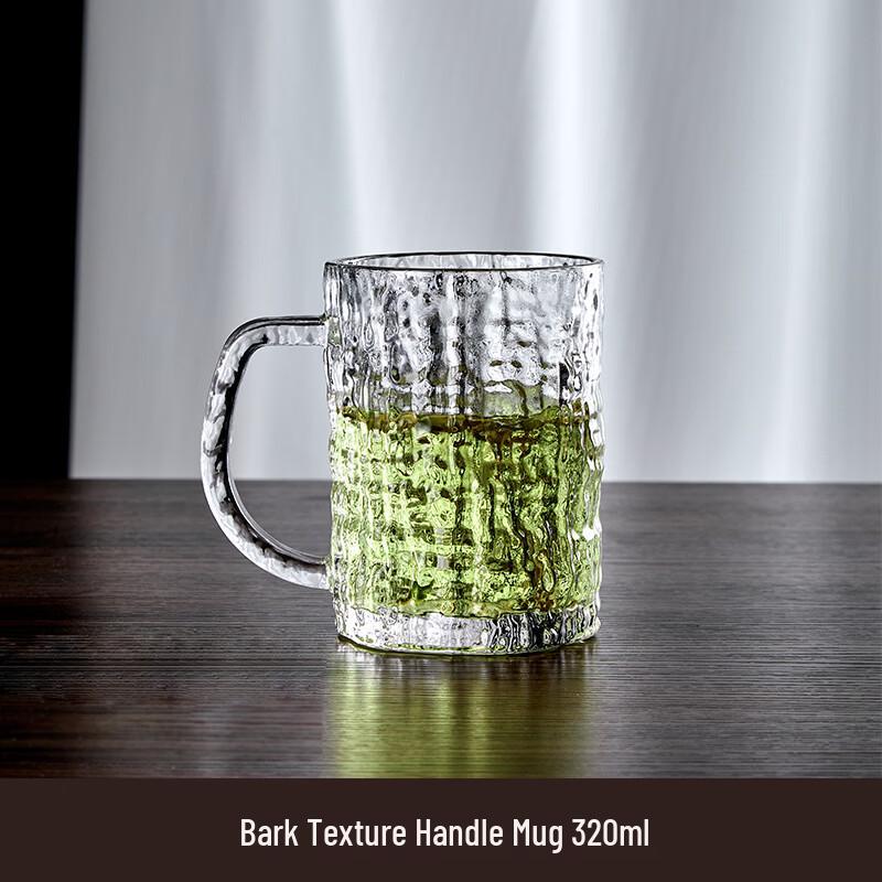 Reinforced Glass Mug with Tree-Grain Handle