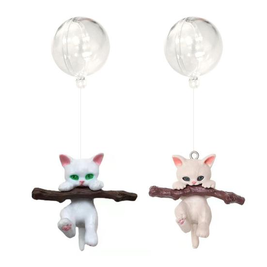 

Украшение аквариума. Изысканная мини-статуя кошки. Украшение с небольшим плавающим шаром. Аквариум.