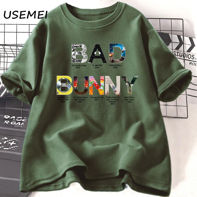 Bad Bunny Alle Alben T-Shirt Herren Damen Debi Tirar Mas Fotos Graphische T-Shirts DTMF Unisex T-Shirt Musik Lässig Baumwolle T-Shirts