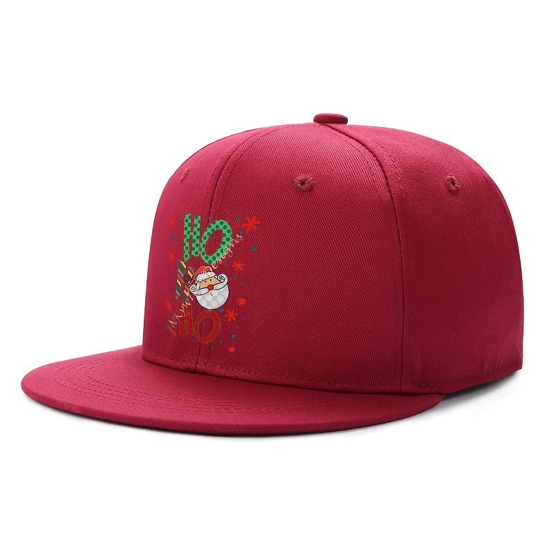 HO HO HO Santa Christmas Print Baseball Cap Unisex Casual Polyester Adjustable Streetwear Hat