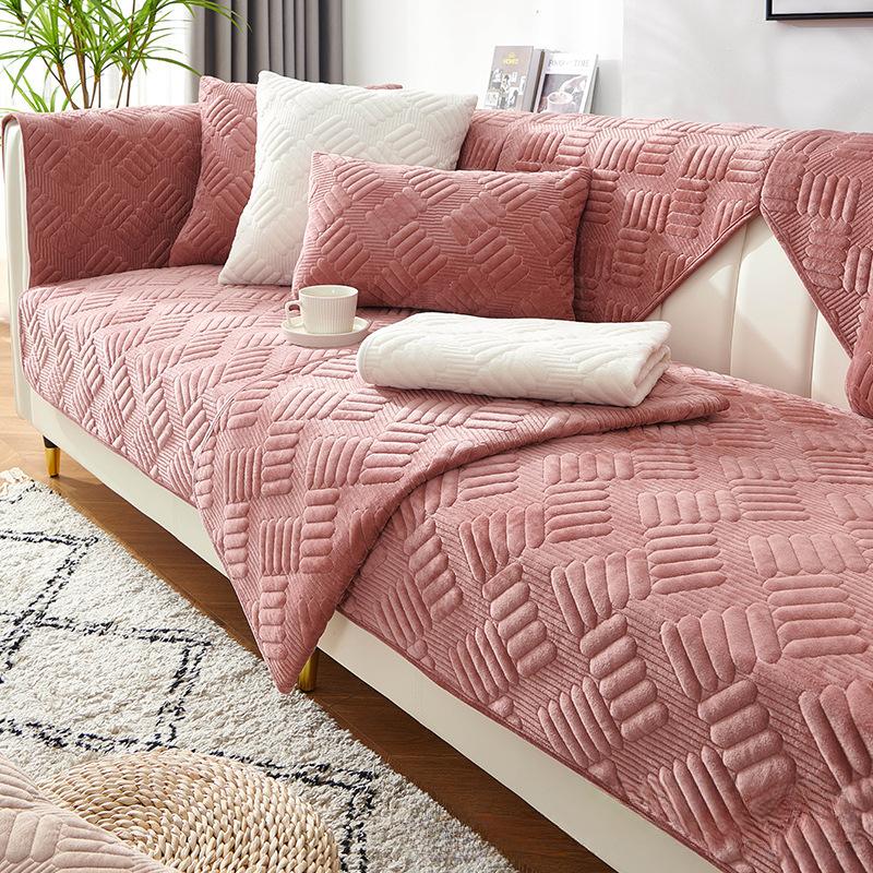 Zimní plyšový polštář na pohovku Jednoduchá moderní protiskluzová látka Polštář na pohovku Potah na pohovku Slipcover