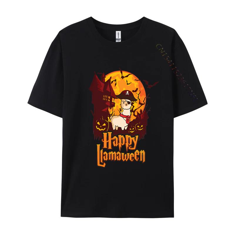 Happy Llamaween Llama Halloween Happy Tshirt Hiphop T Shirts Punk Tshirts For Unisex Top Quality Fashion Print Tees