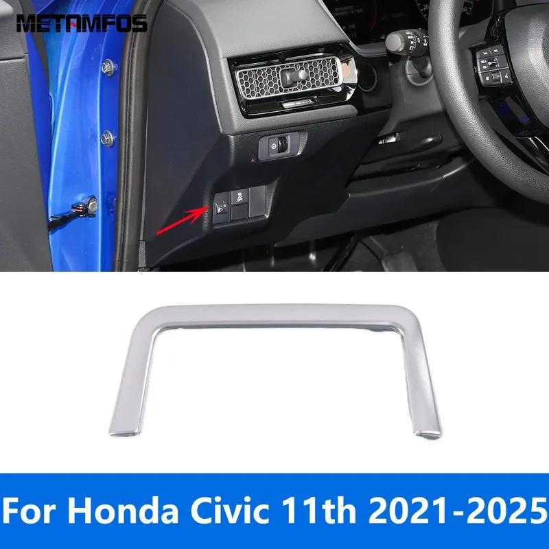 Interior Accessories For Honda Civic 11th    2024 2025 Stainless Steel Anti-skid Switch Button Cover Trim Sticker