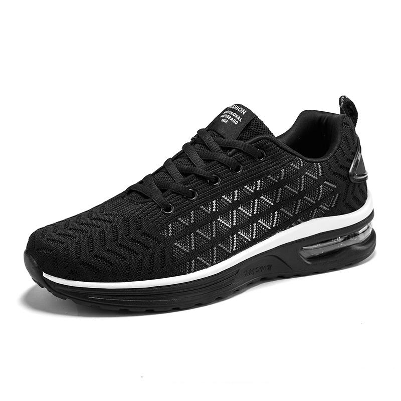 Couple Models Shock -Absorbing Sports Casual Running Shoes Comfortable Air Cushion Bottom Retro Breathable Fly Woven Surface