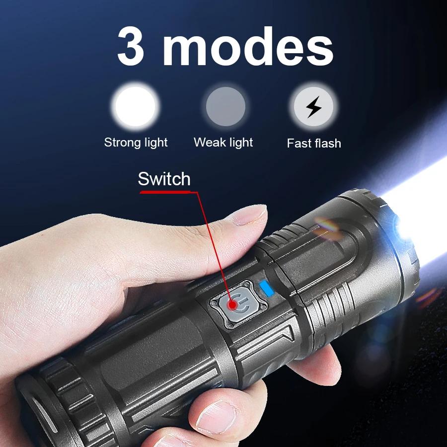 High power LED aluminum alloy flashlight for remote and wide range lighting, suitable for home, outdoor, and emergency lighting, cold resistant