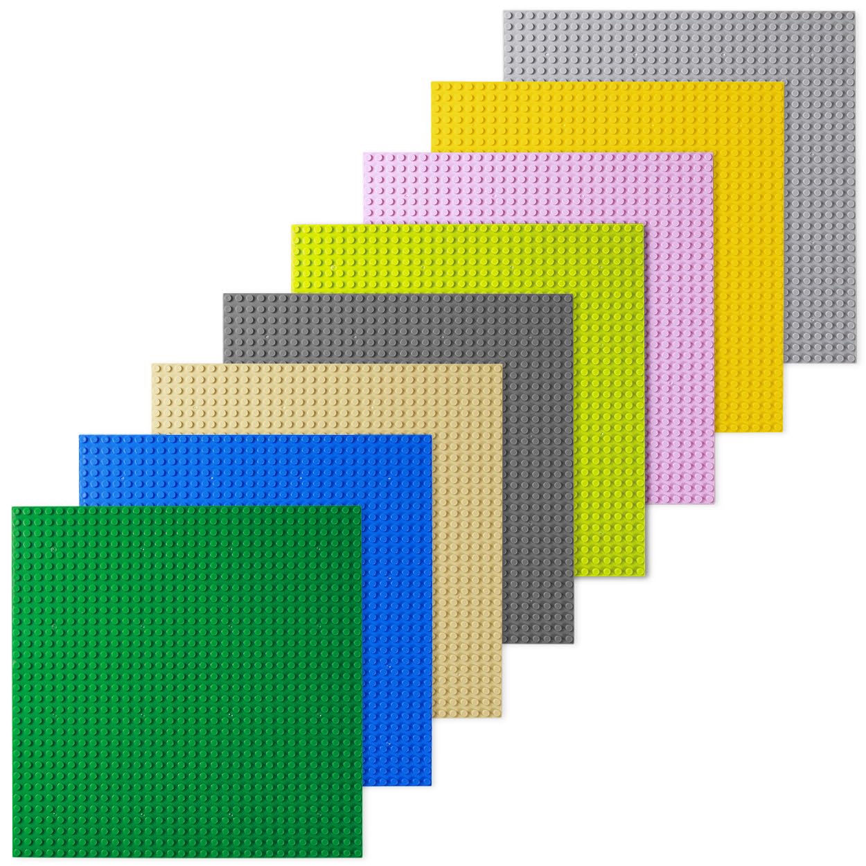 INIBUD Classic Double-Sided Compatible Baseplate Block Plate, 32x32 Dots (Set of 8 Colors)
