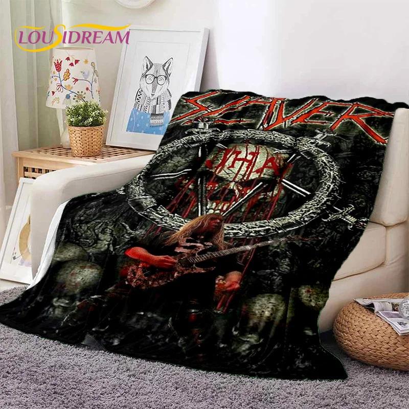 3D Rock Slayer Heavy Metal Band Soft Flannel Blankets,Throw Blanket Comfortable Blanket for Picnic Beds Sofa Home Bedroom Gifts