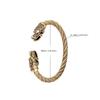 Dreamtimes Herren Nordischer Wikinger Drachen Armreif Vintage Loong Kopf Tier Geschnitzt Offener Manschettenarmreif Skandinavische Kostüm Accessoires