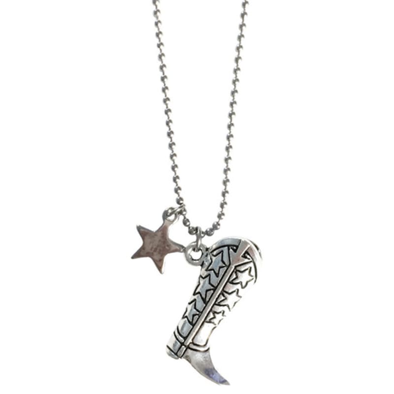 

821WEBSERVICE star boots necklace silver
