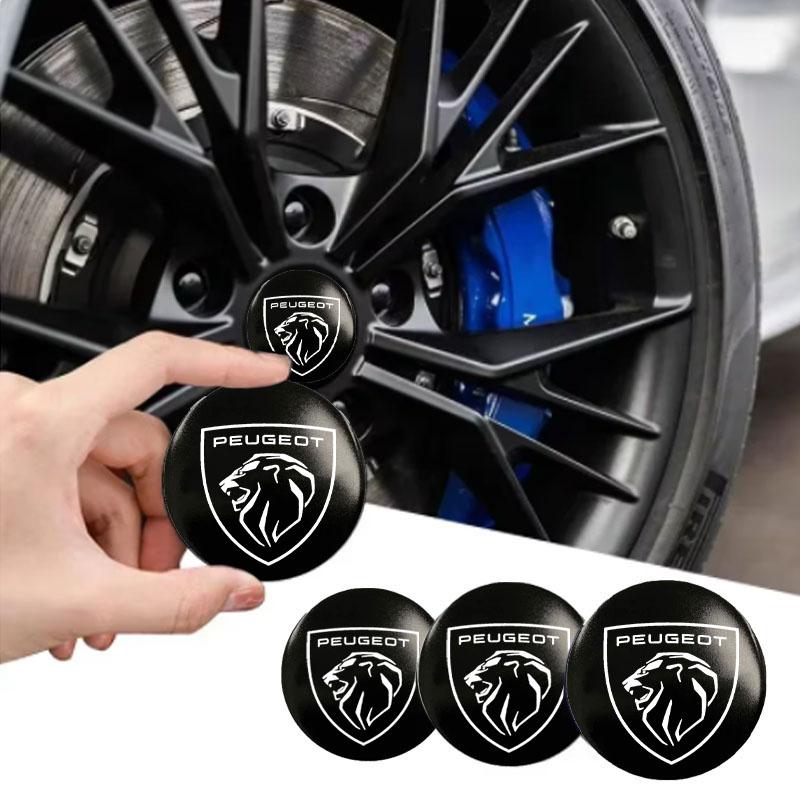 Aluminum Badge Car Wheel Center Cover Hub Caps Emblem For Peugeot 408 4008 308 3008 Rifter 5008 508 2008 208 301 RCZ Accessories A2